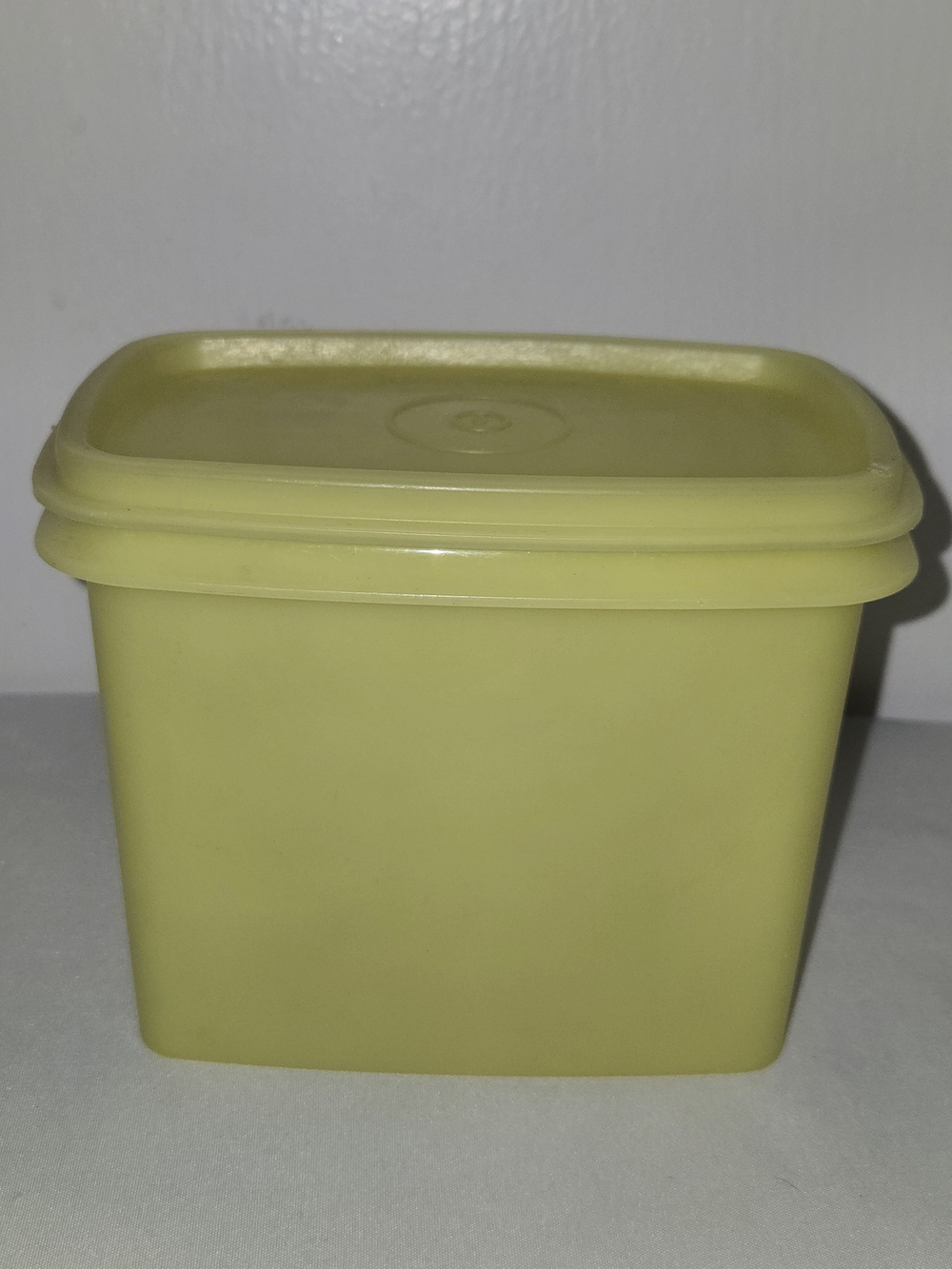 Vintage Tupperware Shelf Saver #1243 Yellow Storage Container w/ Lid #1244